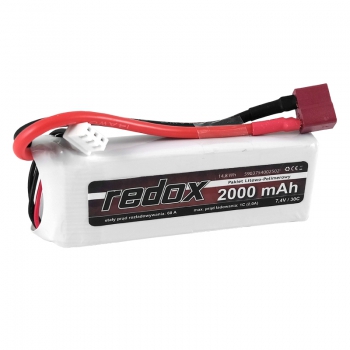 Redox ASG 2000 mAh 7,4 V 30 C DEAN (integriert) - LiPo-Pack